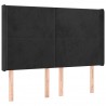 Cabecero con LED de terciopelo negro 147x16x118/128 cm 3