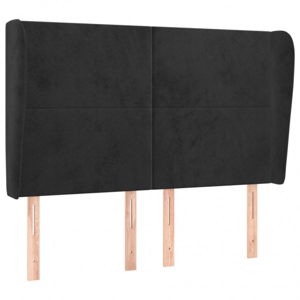 Cabecero con orejas de terciopelo negro 147x23x118/128 cm M 2