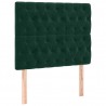 Cabeceira de cama c/ LED veludo 90x7x118/128 cm verde-escuro 3