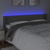 Cabeceira cama c/ LED 163x16x78/88 cm couro artificial cinzento 4