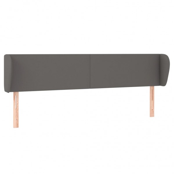 Cabeceira de cama c/ abas couro artificial 163x23x78/88cm cinza M 2