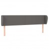 Cabeceira de cama c/ abas couro artificial 163x23x78/88cm cinza 2