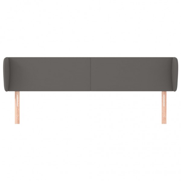 Cabeceira de cama c/ abas couro artificial 163x23x78/88cm cinza M 3