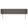 Cabecero de cuero sintético gris 163x23x78/88 cm 3