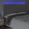 Cabecero con luces LED cuero sintético gris 160x5x118/128 cm 3