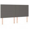Cabeceira cama c/ LED couro artif. 160x5x118/128 cm cinzento 4