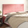 Cabeceros 4 unidades de terciopelo rosa 90x5x78/88 cm 1