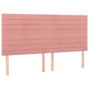 Cabeceros 4 unidades de terciopelo rosa 90x5x78/88 cm H