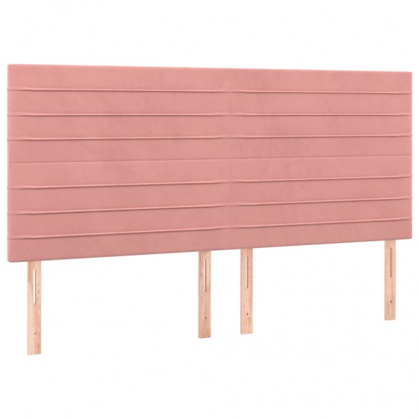 Cabeceros 4 unidades de terciopelo rosa 90x5x78/88 cm M 2