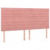 Cabeceros 4 unidades de terciopelo rosa 90x5x78/88 cm 2