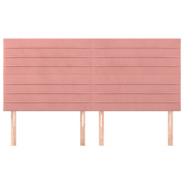 Cabeceros 4 unidades de terciopelo rosa 90x5x78/88 cm M 3