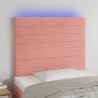 Cabecero con luces LED terciopelo rosa 90x5x118/128 cm 1
