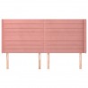 Cabeceira cama c/ abas veludo 183x16x118/128 cm rosa 3