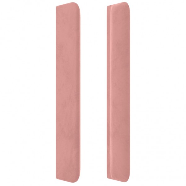 Cabecero con LED de terciopelo rosa 183x16x118/128 cm M 5