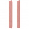 Cabecero con LED de terciopelo rosa 183x16x118/128 cm 5