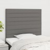 Cabeceira de cama 2 pcs tecido 90x5x78/88 cm cinzento-escuro 1