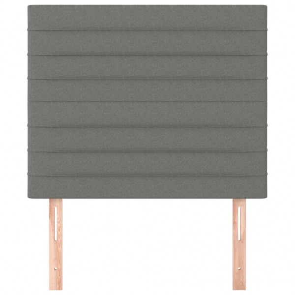 Cabeceros 2 unidades de tela gris oscuro 90x5x78/88 cm M 3