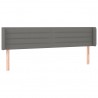 Cabeceira cama c/ luzes LED tecido 183x16x78/88cm cinza-escuro 3