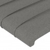 Cabeceira cama c/ luzes LED tecido 183x16x78/88cm cinza-escuro 5