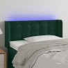 Cabecero con LED de terciopelo verde oscuro 83x16x78/88 cm 1