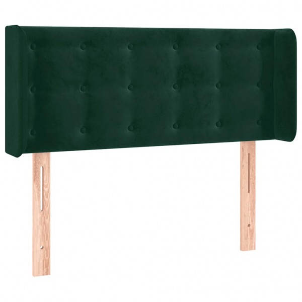 Cabeceira cama c/ luzes LED veludo 83x16x78/88 cm verde-escuro M 3