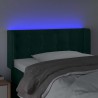 Cabeceira cama c/ luzes LED veludo 83x16x78/88 cm verde-escuro 4