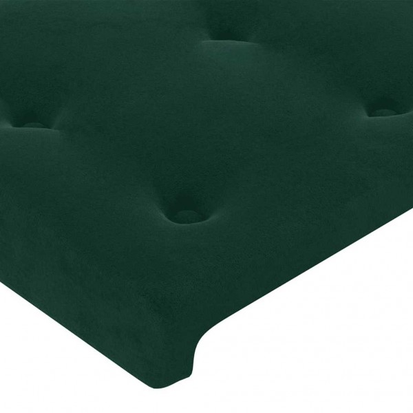 Cabecero con LED de terciopelo verde oscuro 83x16x78/88 cm M 5