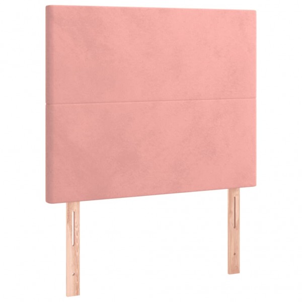 Cabecero con luces LED terciopelo rosa 90x5x118/128 cm M 4