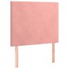 Cabeceira de cama c/ luzes LED veludo 90x5x118/128 cm rosa 4