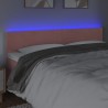 Cabecero con LED de terciopelo rosa 180x5x78/88 cm 3