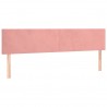 Cabecero con LED de terciopelo rosa 180x5x78/88 cm 4