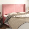 Cabecero con orejas de terciopelo rosa 183x16x118/128 cm 1