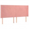 Cabecero con orejas de terciopelo rosa 183x16x118/128 cm 2