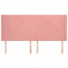 Cabecero con orejas de terciopelo rosa 183x16x118/128 cm 3