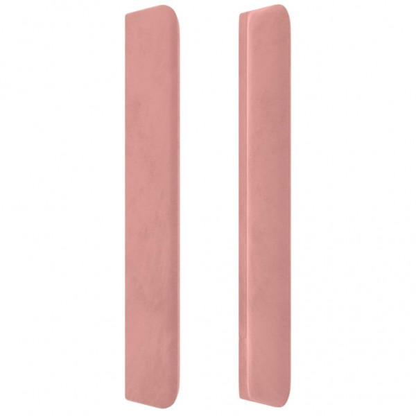 Cabecero con orejas de terciopelo rosa 183x16x118/128 cm M 4