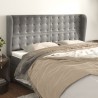 Cabeceira cama c/ abas veludo 183x23x118/128 cm cinzento-claro 1