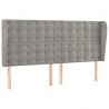 Cabeceira cama c/ abas veludo 183x23x118/128 cm cinzento-claro 2