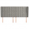 Cabeceira cama c/ abas veludo 183x23x118/128 cm cinzento-claro 3