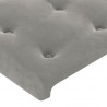 Cabecero con orejas de terciopelo gris claro 183x23x118/128 cm 5
