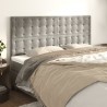Cabeceira de cama 4 pcs veludo 90x5x78/88 cm cinzento-claro 1