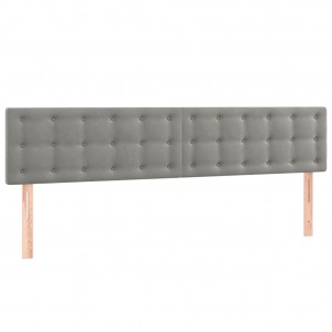 Cabeceros 2 unidades de terciopelo gris claro 90x5x78/88 cm H