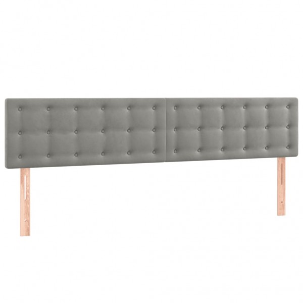 Cabeceros 2 unidades de terciopelo gris claro 90x5x78/88 cm M 2