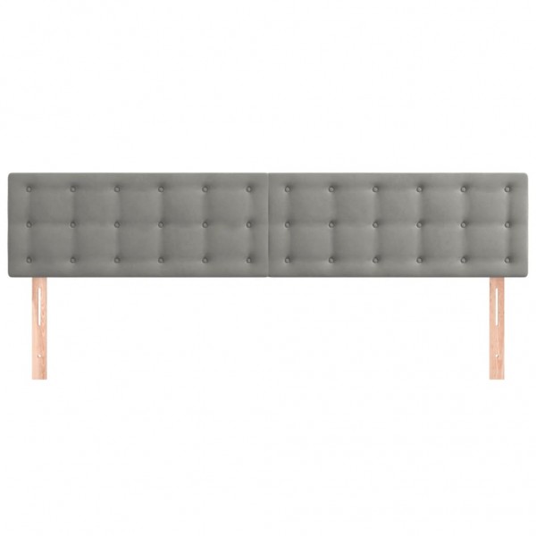 Cabeceros 2 unidades de terciopelo gris claro 90x5x78/88 cm M 3