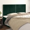 Cabeceros 4 unidades de terciopelo verde oscuro 90x5x78/88 cm 1
