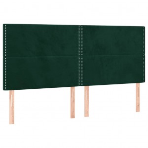 Cabeceros 4 unidades de terciopelo verde oscuro 90x5x78/88 cm H
