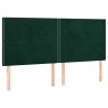 Cabeceros 4 unidades de terciopelo verde oscuro 90x5x78/88 cm 2