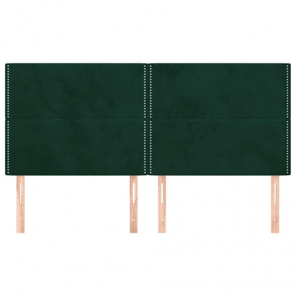 Cabeceros 4 unidades de terciopelo verde oscuro 90x5x78/88 cm M 3