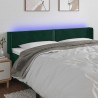 Cabecero con LED de terciopelo verde oscuro 183x16x78/88 cm 1