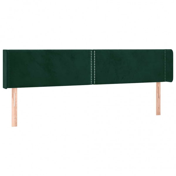 Cabecero con LED de terciopelo verde oscuro 183x16x78/88 cm M 3