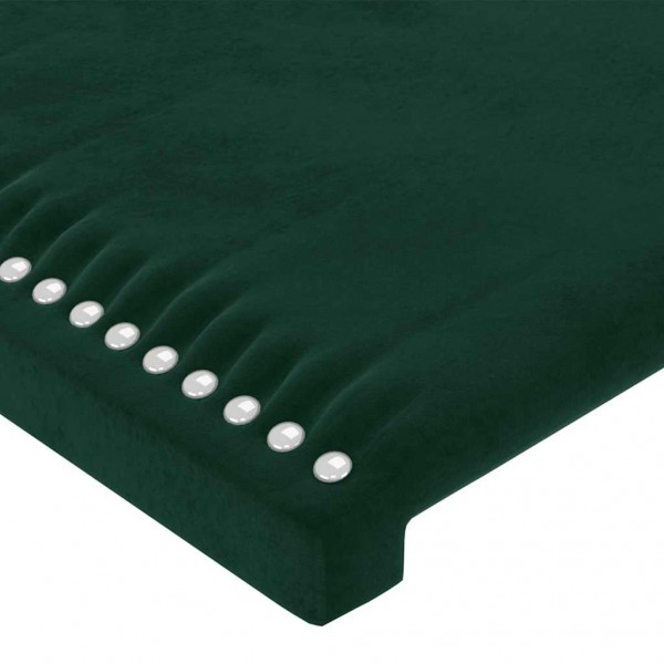 Cabecero con LED de terciopelo verde oscuro 183x16x78/88 cm M 5